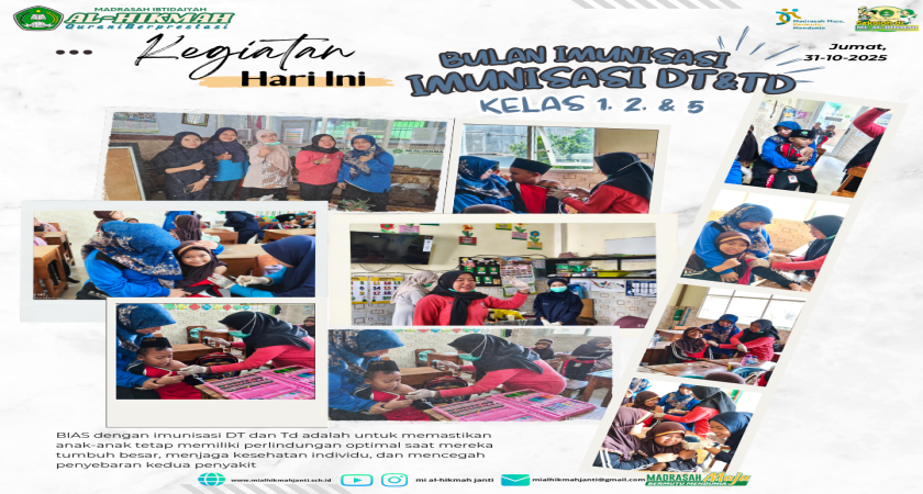 ???? Puskesmas Jarakkulon Sukses Gelar BIAS, Puluhan Siswa MI AL-HIKMAH Mendapat Imunisasi DT dan Td