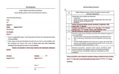 Contoh Surat Pernyataan Kepala Madrasah Dalam Pembelajaran Tatap Muka Pada Masa Transisi